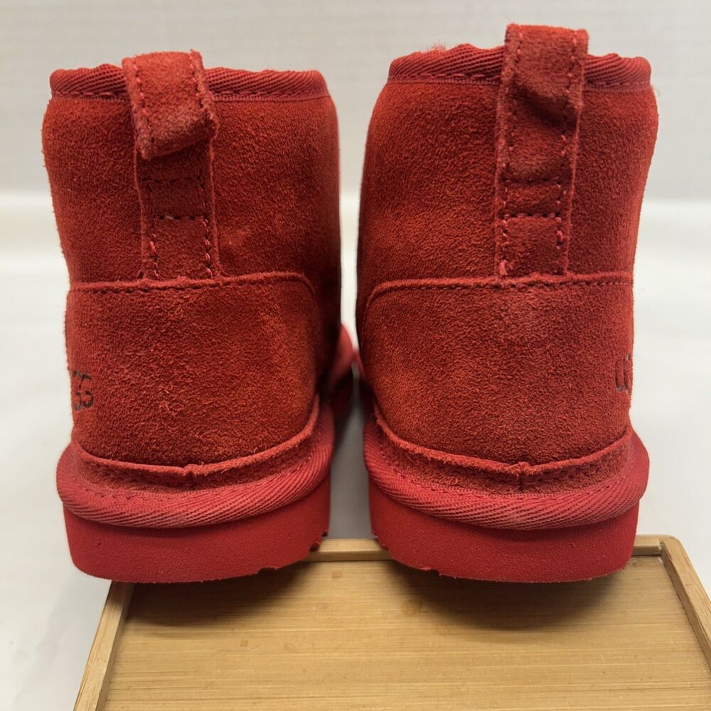 UGG Authentic Neumel II Boot Red Suede Plush Interior Size 3 BIG Girls NEW - Picture 6 of 8